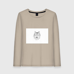Женский лонгслив Нарисованный волк зубами щёлк