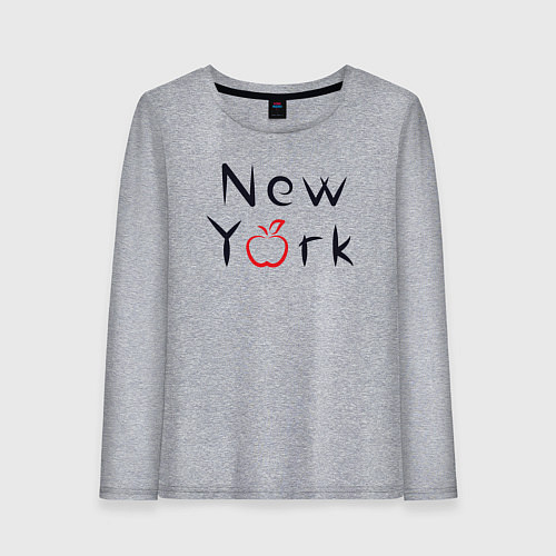 Женский лонгслив New York apple / Меланж – фото 1