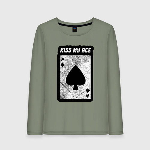 Женский лонгслив Поцелуй мой туз / Авокадо – фото 1