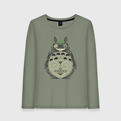 Лонгслив хлопковый женский Forest Totoro, цвет: авокадо