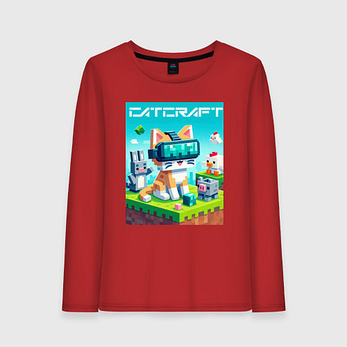 Женский лонгслив Catcraft - collaboration ai art / Красный – фото 1