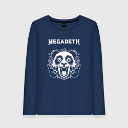 Лонгслив хлопковый женский Megadeth rock panda, цвет: тёмно-синий