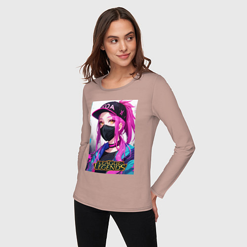 Женский лонгслив Akali Kda League Of Legends / Пыльно-розовый – фото 3