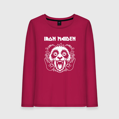 Женский лонгслив Iron Maiden rock panda / Маджента – фото 1