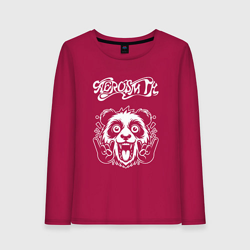 Женский лонгслив Aerosmith rock panda / Маджента – фото 1