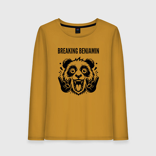 Женский лонгслив Breaking Benjamin - rock panda / Горчичный – фото 1