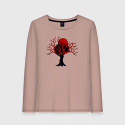 Женский лонгслив Запутавшееся в ветвях сердце