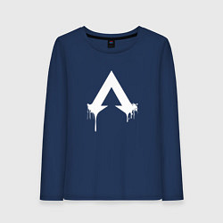 Лонгслив хлопковый женский Логотип Apex с подтеками, цвет: тёмно-синий