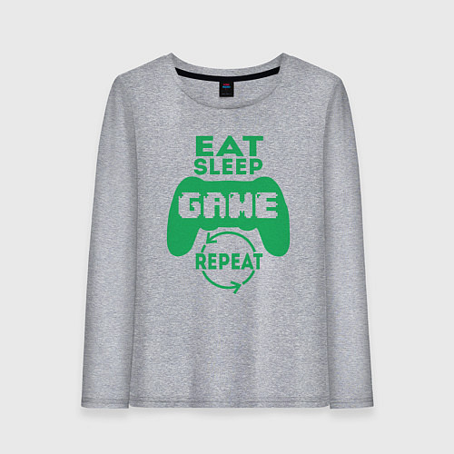 Женский лонгслив Есть спать игры / Меланж – фото 1
