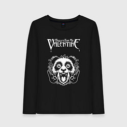 Лонгслив хлопковый женский Bullet For My Valentine rock panda, цвет: черный
