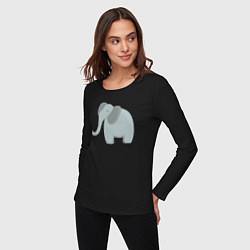 Лонгслив хлопковый женский Улыбка слона, цвет: черный — фото 2