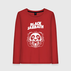 Лонгслив хлопковый женский Black Sabbath rock panda, цвет: красный