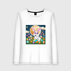 Женский лонгслив Зайчик ботаник