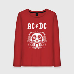 Лонгслив хлопковый женский AC DC rock panda, цвет: красный