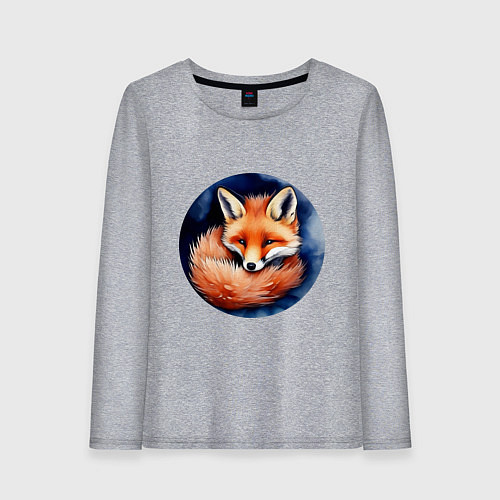 Женский лонгслив Лисенок в норе клубочком / Меланж – фото 1