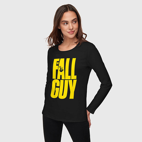 Женский лонгслив The fall guy logo / Черный – фото 3