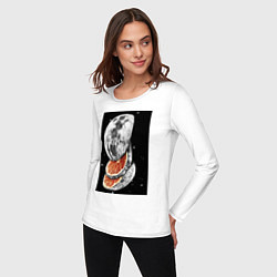 Лонгслив хлопковый женский Планета из фруктов, цвет: белый — фото 2