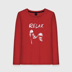 Лонгслив хлопковый женский Relax, цвет: красный