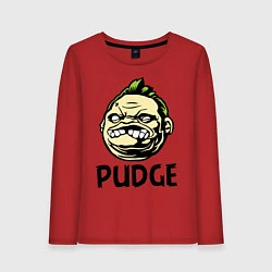 Лонгслив хлопковый женский Pudge Face, цвет: красный