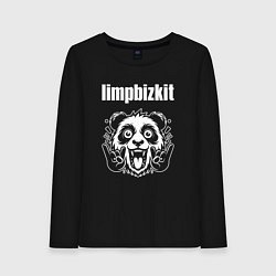 Лонгслив хлопковый женский Limp Bizkit rock panda, цвет: черный
