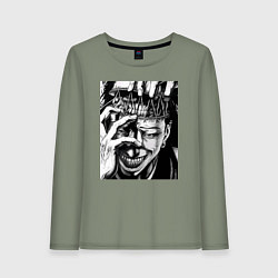 Лонгслив хлопковый женский Магическая битва Сугуру Гэто, цвет: авокадо