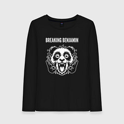 Лонгслив хлопковый женский Breaking Benjamin rock panda, цвет: черный