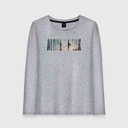 Лонгслив хлопковый женский Logotype alone in the dark, цвет: меланж