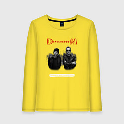 Лонгслив хлопковый женский Depeche Mode - dave and martin tour, цвет: желтый