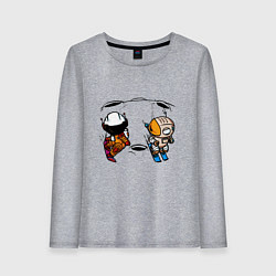 Лонгслив хлопковый женский Лунная гонка, цвет: меланж