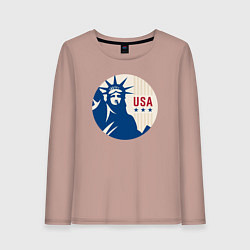Лонгслив хлопковый женский Liberty USA, цвет: пыльно-розовый