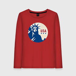 Лонгслив хлопковый женский Liberty USA, цвет: красный