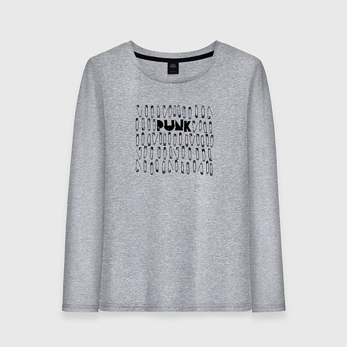 Женский лонгслив Панк и булавки / Меланж – фото 1