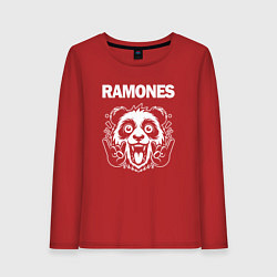 Лонгслив хлопковый женский Ramones rock panda, цвет: красный