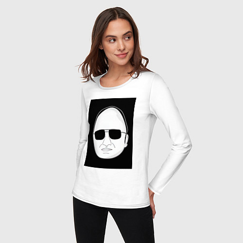 Женский лонгслив Чиназес в очках мем / Белый – фото 3