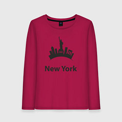 Лонгслив хлопковый женский New York mood, цвет: маджента