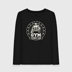 Лонгслив хлопковый женский Gym fitness club, цвет: черный