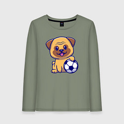 Женский лонгслив Бульдог футболист