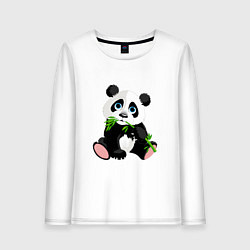 Женский лонгслив Панда кушает тростник