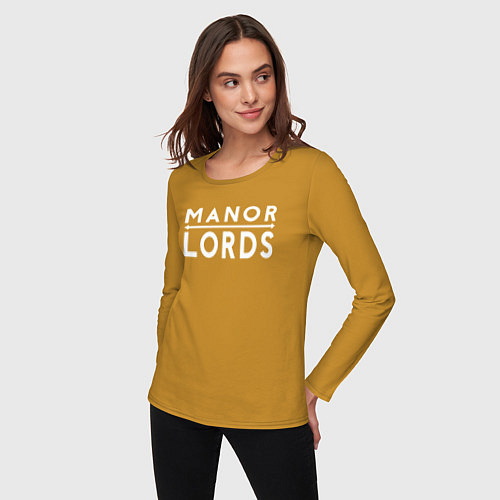 Женский лонгслив Manor lords logo / Горчичный – фото 3