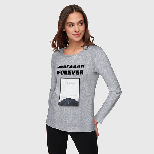Женский лонгслив Магадан forever / Меланж – фото 3
