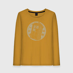 Лонгслив хлопковый женский Time tardis, цвет: горчичный