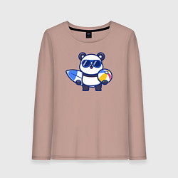 Женский лонгслив Панда на море