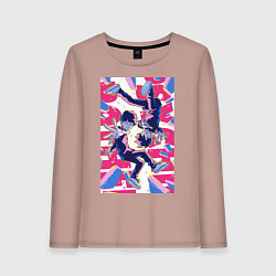 Лонгслив хлопковый женский Моб Психо 100 Экубо экстрасенс, цвет: пыльно-розовый