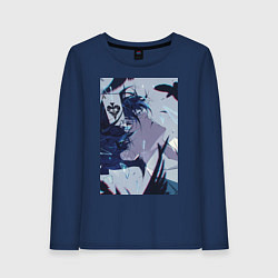 Лонгслив хлопковый женский Ванитас целитель, цвет: тёмно-синий