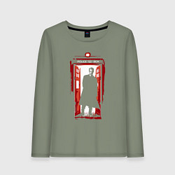 Лонгслив хлопковый женский Tardis red, цвет: авокадо