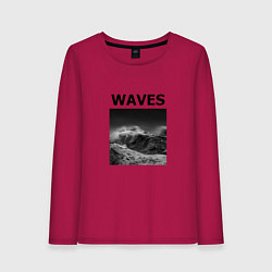 Лонгслив хлопковый женский Waves, цвет: маджента