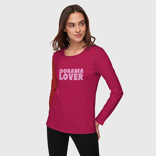 Женский лонгслив Dorama lover любовь к сериалам и дорамам / Маджента – фото 3