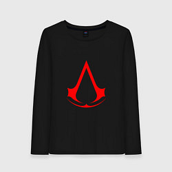 Лонгслив хлопковый женский Red logo of assassins, цвет: черный