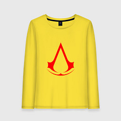 Лонгслив хлопковый женский Red logo of assassins, цвет: желтый