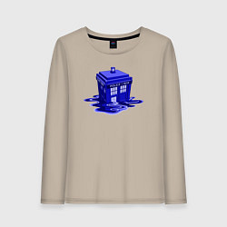 Лонгслив хлопковый женский Tardis ink, цвет: миндальный